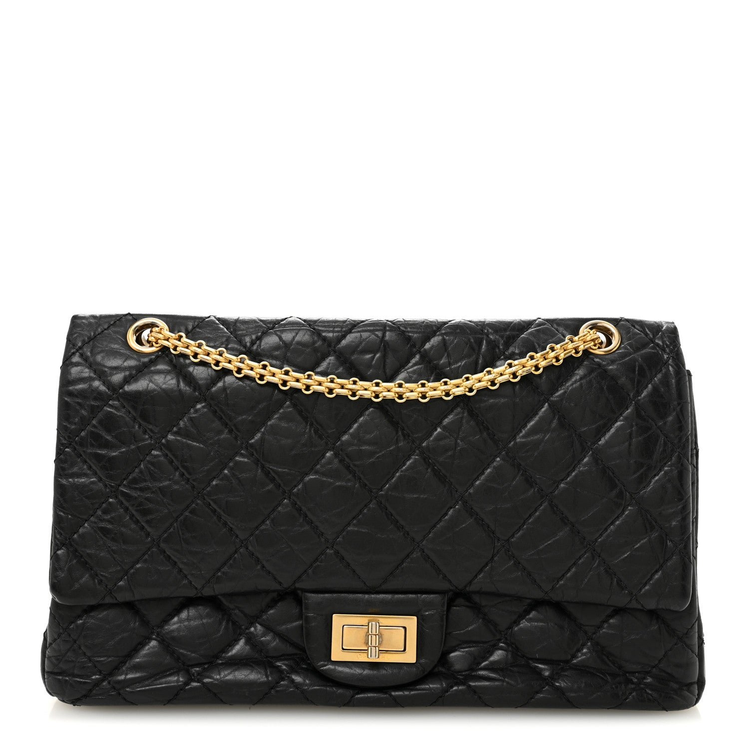 Chanel Aged Calfskin Quilted 2.55 Reissue 227 Flap Black