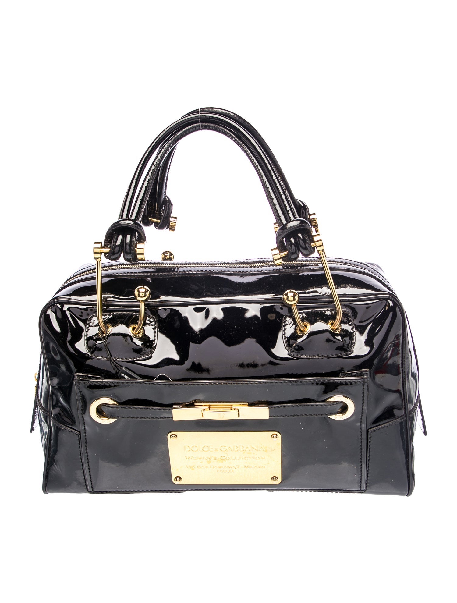 Patent Leather Top Handle Bag