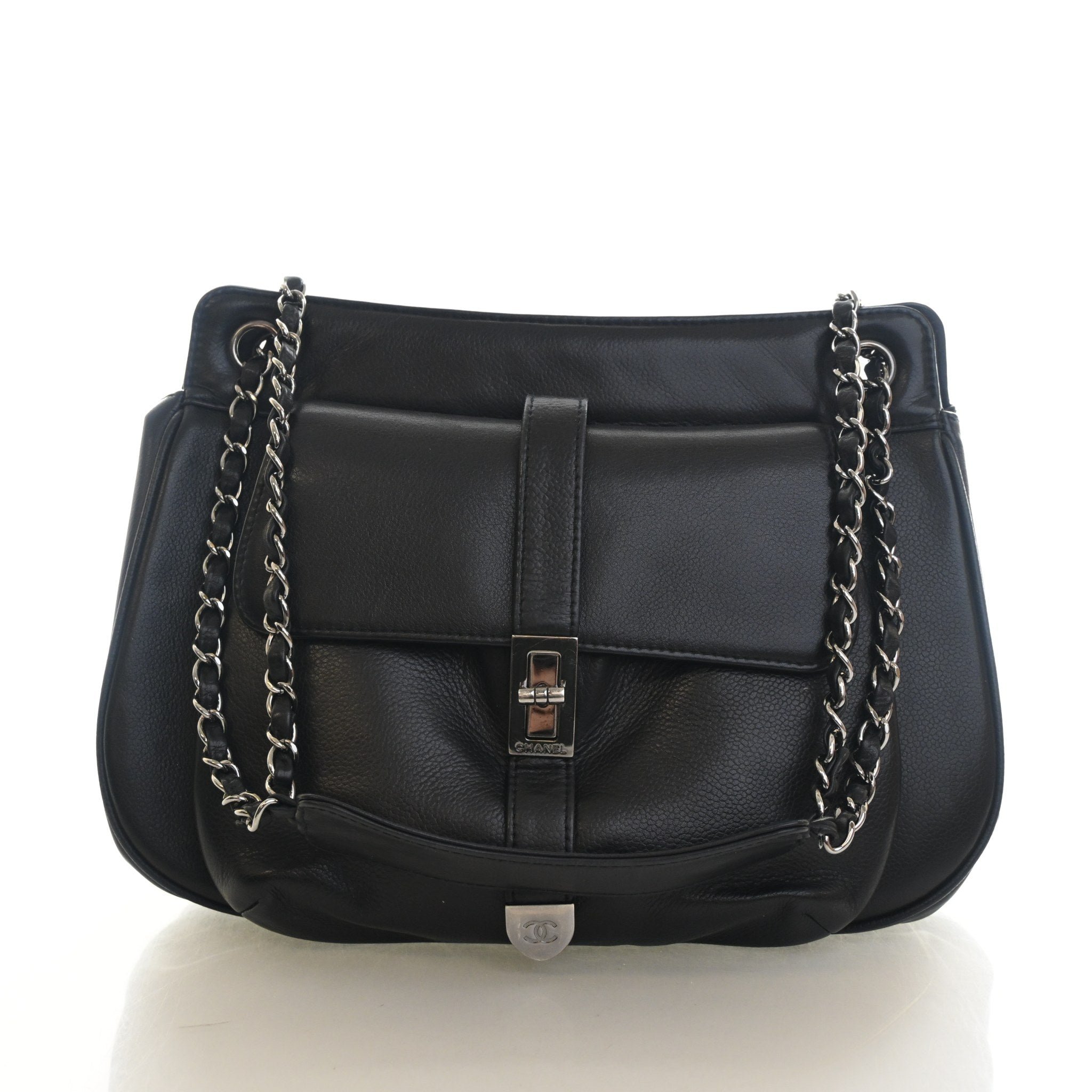 Chanel Vintage Calfskin Mademoiselle Lock Shoulder Bag