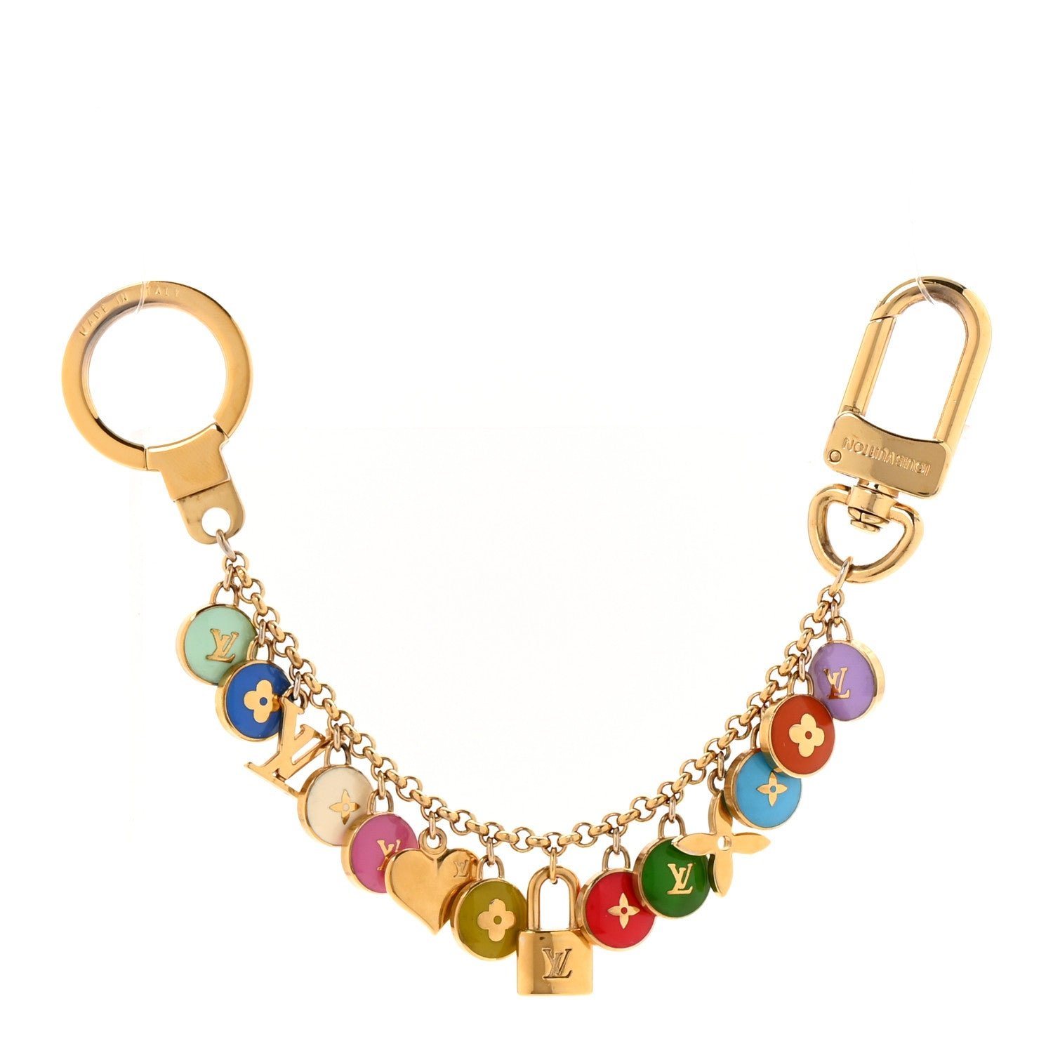 Louis Vuitton Metal Enamel Pastilles Key Chain Bag Charm Multicolor