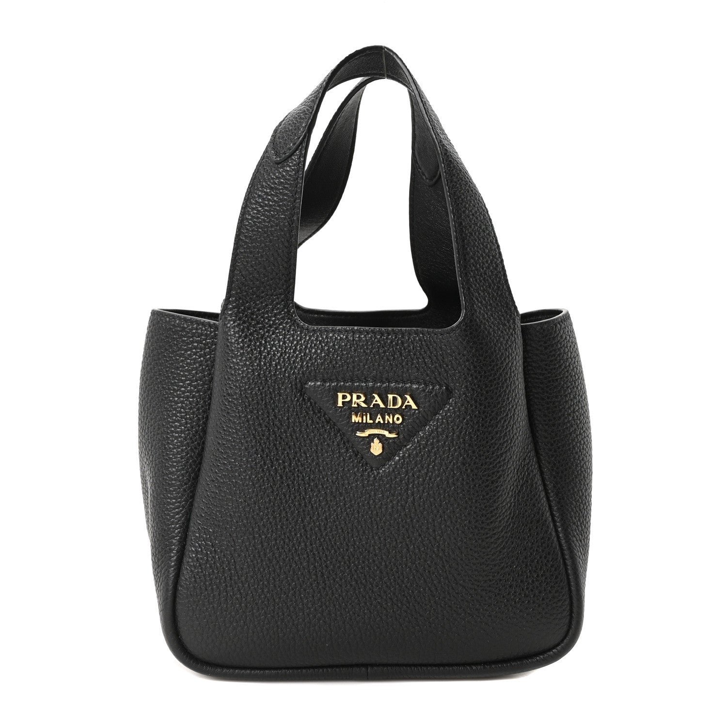 Prada Vitello Daino Soft Mini Dynamique Tote Black