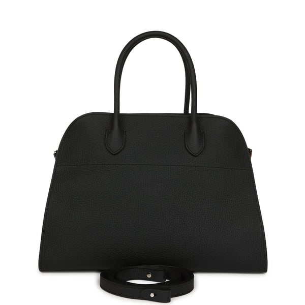 The Row The Row Soft Margaux 12 Bag Black Calfskin Silver Hardware