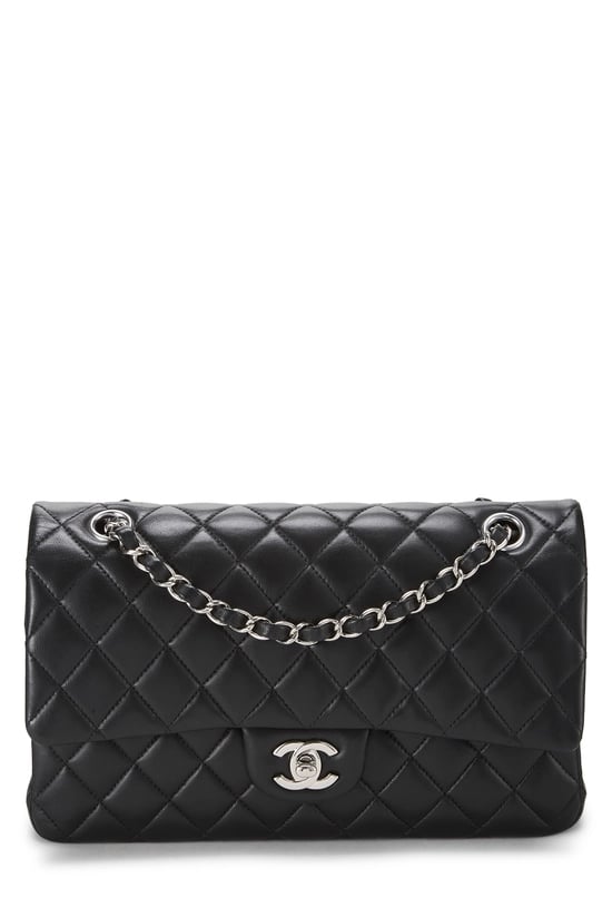 Black Quilted Lambskin Classic Double Flap Medium
