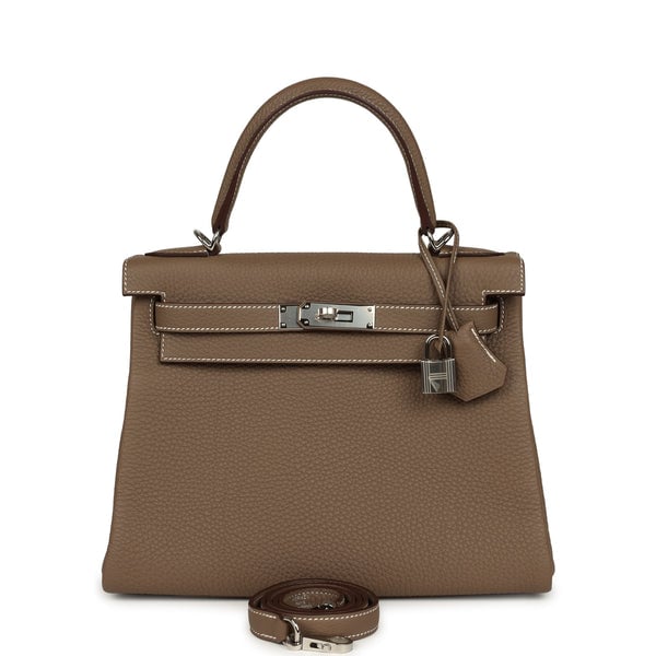 Hermes Hermes Kelly Retourne 28 Etoupe Togo Palladium Hardware