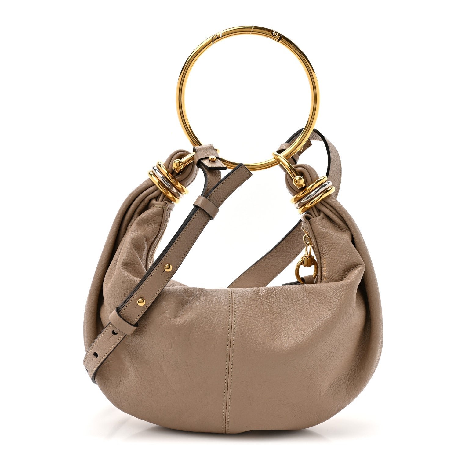 Chloe Grained Calfskin Small Bracelet Hobo Bag Woodrose