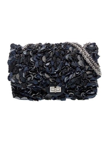 Denim Camellia Reissue 225 Double Flap Bag