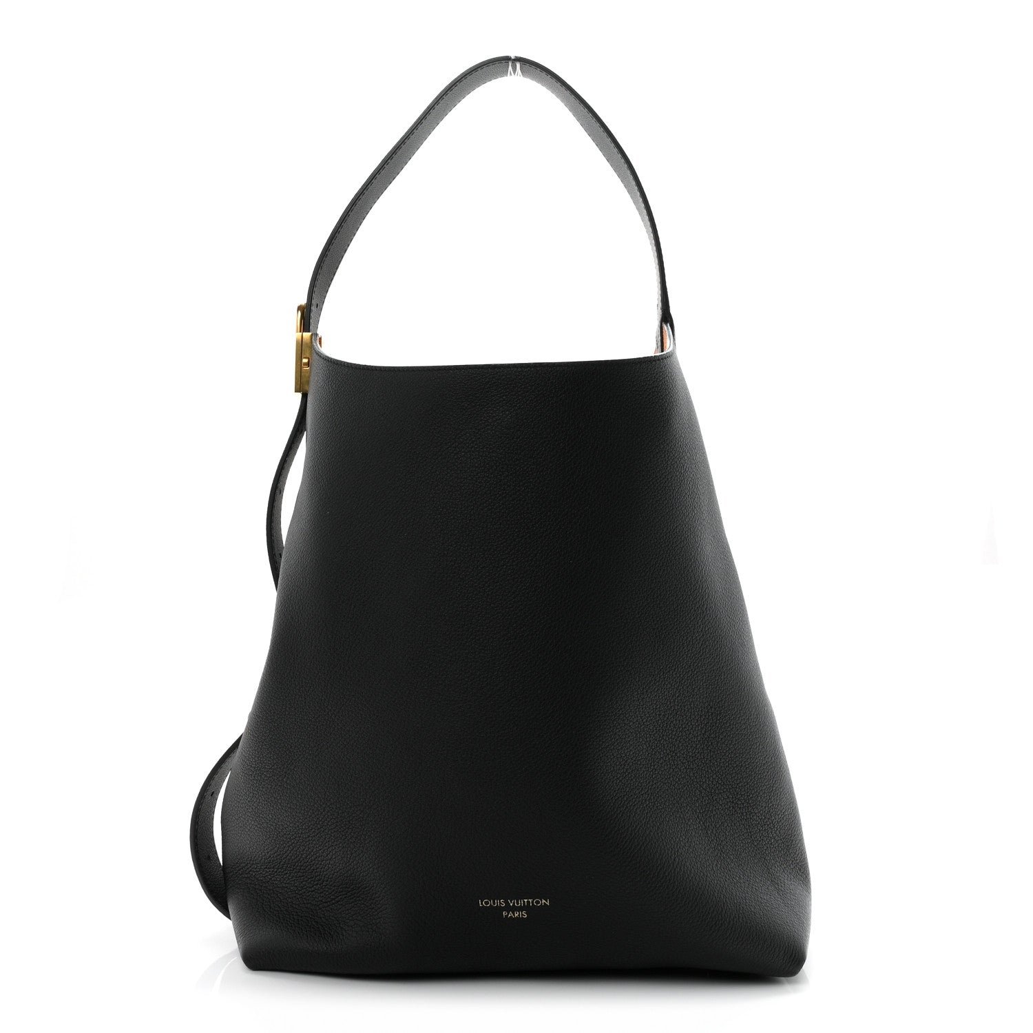 Louis Vuitton Grained Calfskin Low Key Hobo MM Black