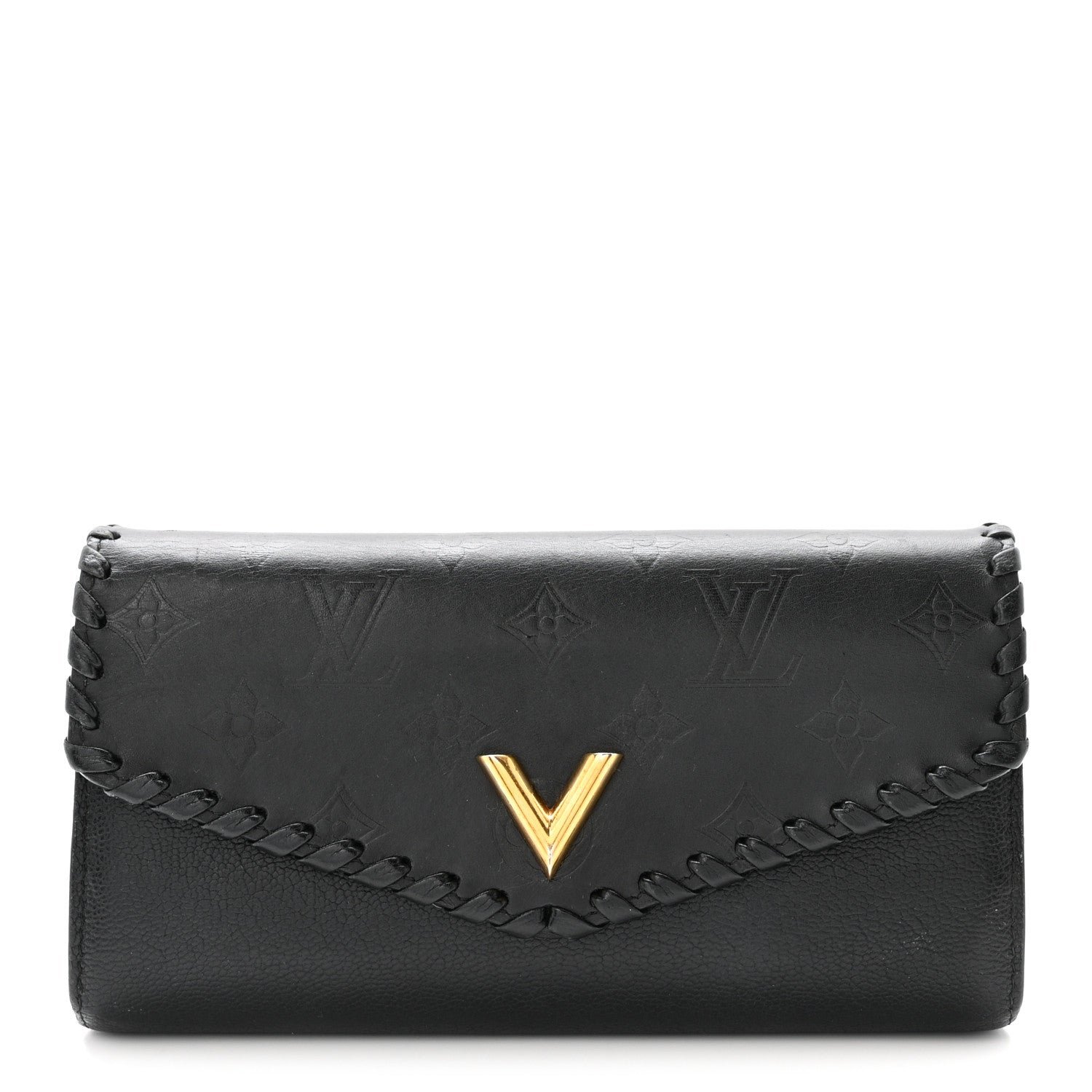Louis Vuitton Monogram Cuir Plume Very Wallet Black