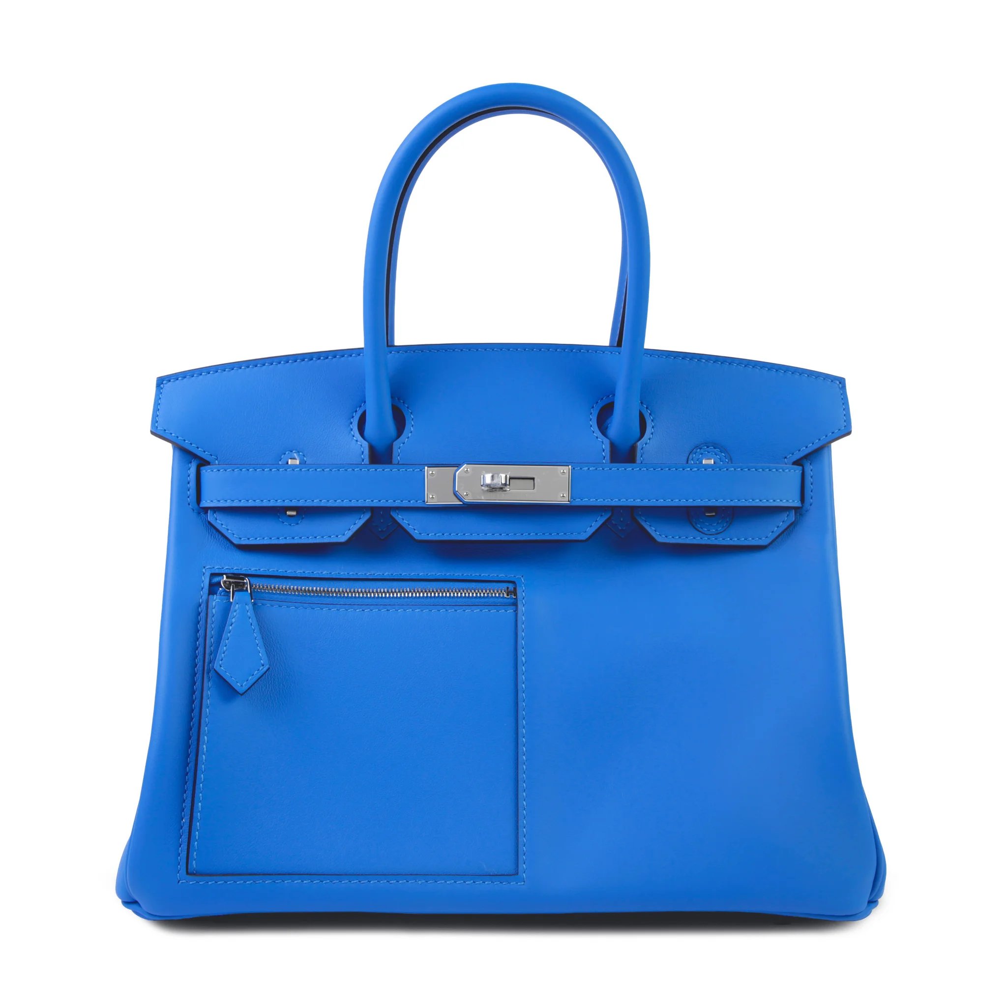 Brand New ( Rank N ) HERMÈS Limited Edition Birkin 30 Colormatic Bleu Hydra (T7) Swift Palladium hardware K (2025)