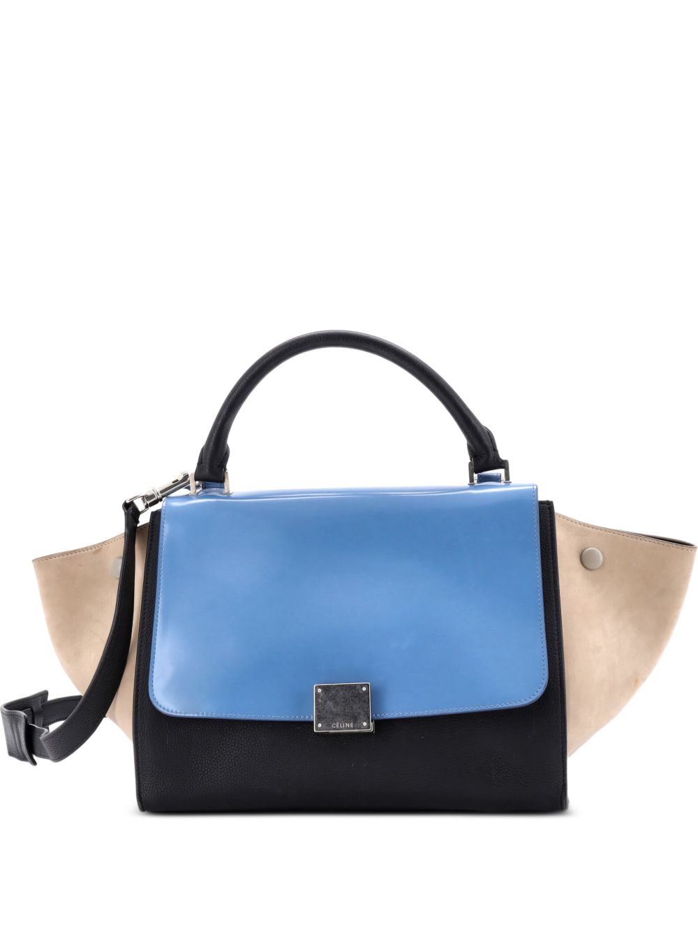 Trapeze Bag Leather with Patent Small satchel