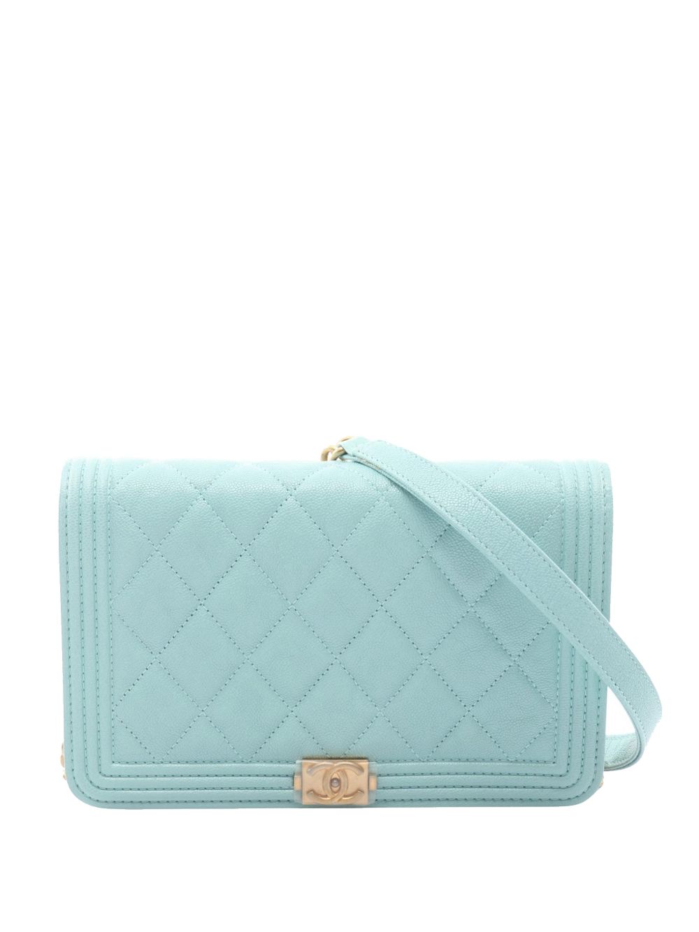 2019 Quilted Caviar Boy Wallet on Chain crossbody bag
