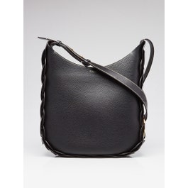 Chloe Chloe Black Grained Leather Medium Darryl Hobo Bag