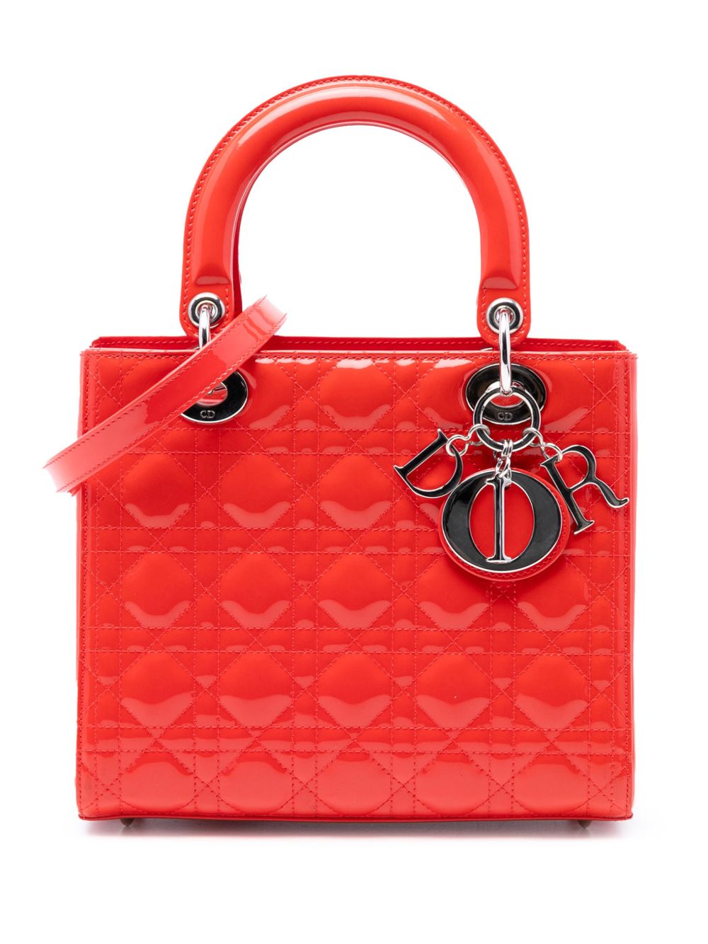 2014 Medium Patent Cannage Lady Dior satchel