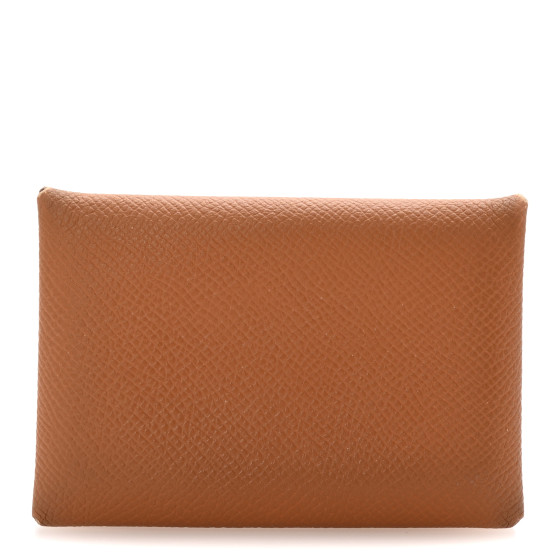 Hermes Epsom Calvi Card Case Gold
