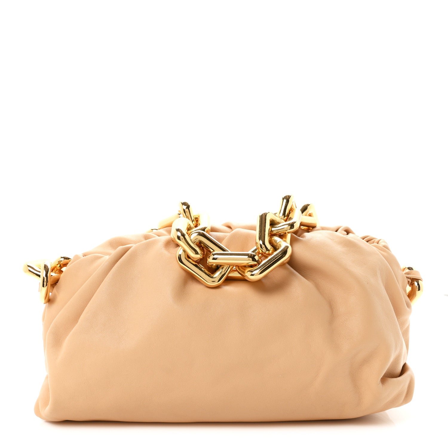 Bottega Veneta Calfskin The Pouch Chain Almond