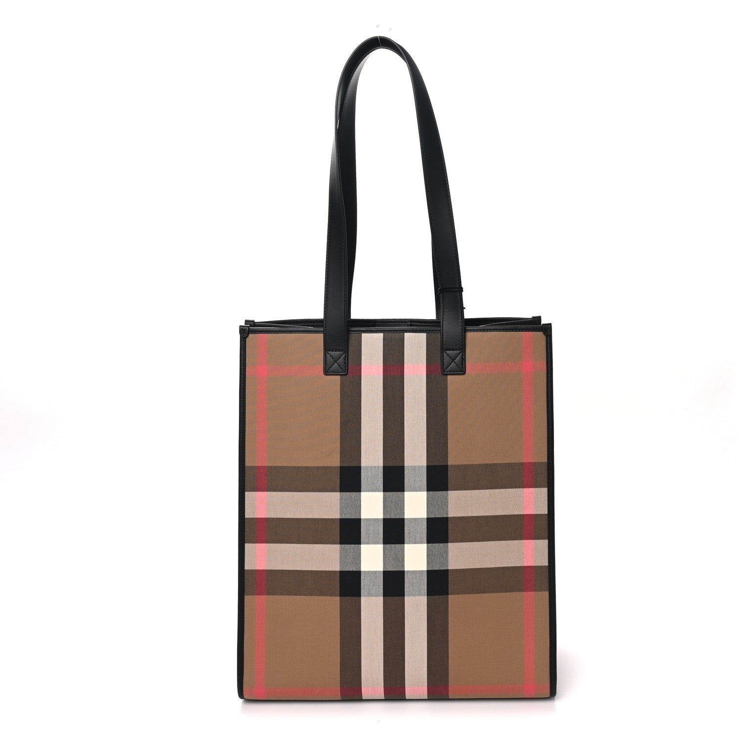 Burberry Calfskin House Check Medium N/S Tote Black