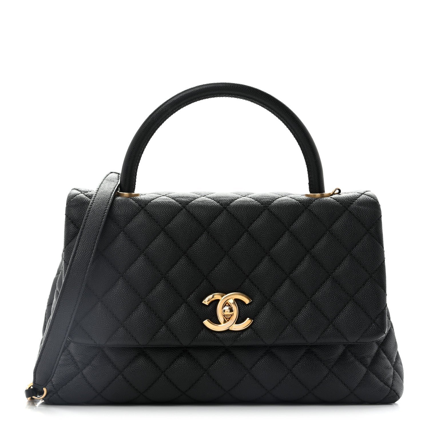Chanel Caviar Quilted Small Coco Handle Flap Black