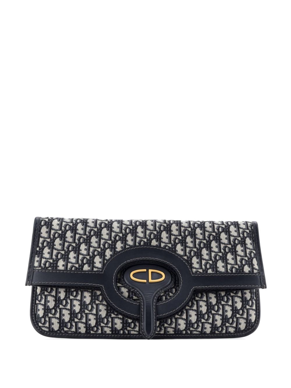 Fold Over Oblique Canvas clutch bag