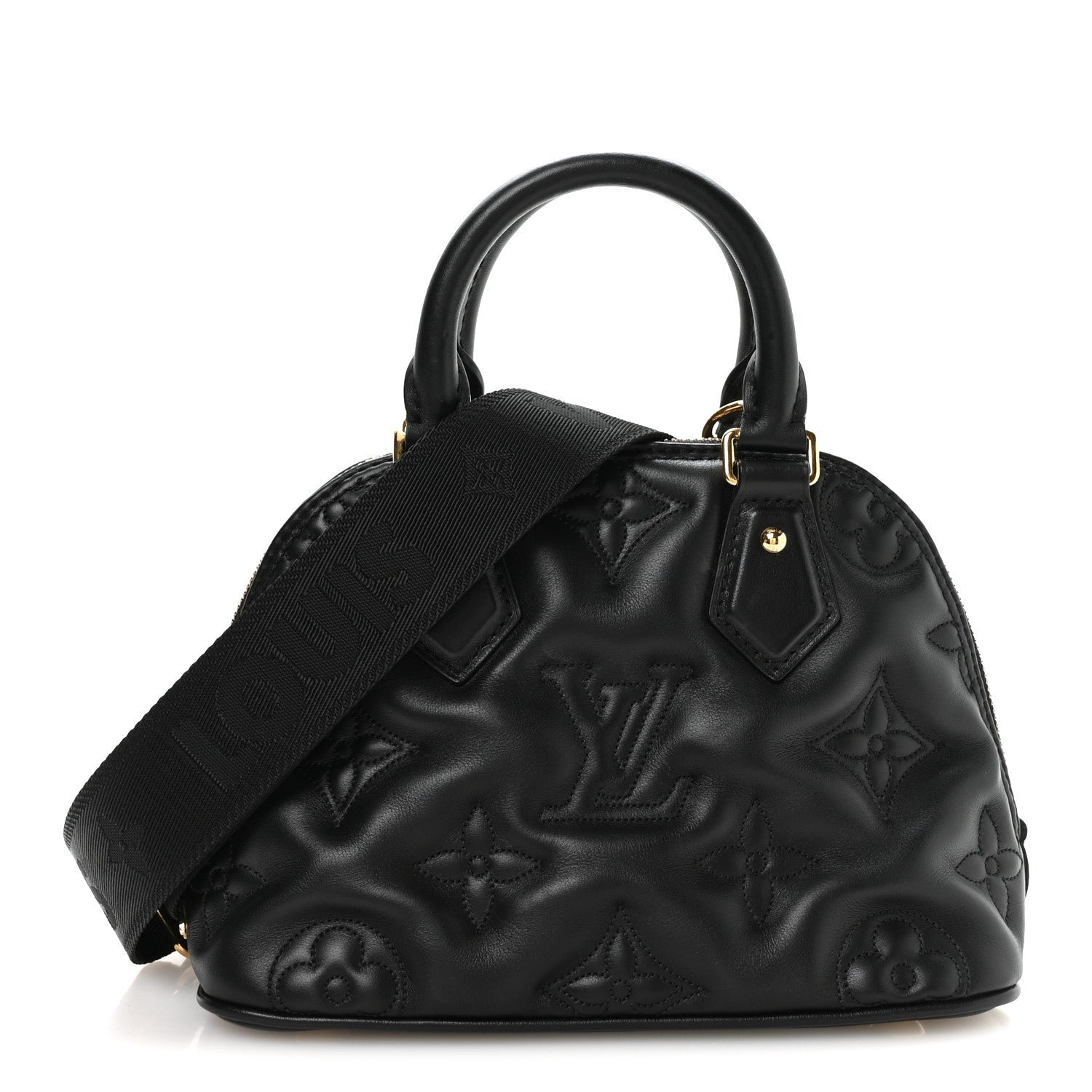 Louis Vuitton Calfskin Bubblegram Alma BB Black