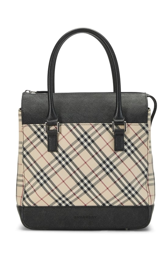 Black House Check Jacquard Handbag Large