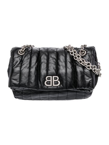 Leather Monaco Chain Shoulder Bag Small