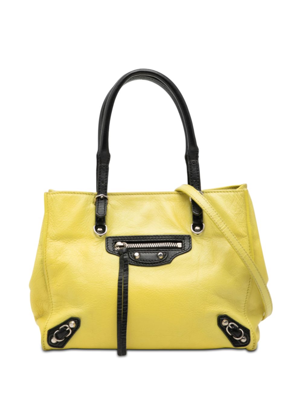 Balenciaga 2014 Mini Bicolor Leather Papier A4 Zip Around Tote satchel