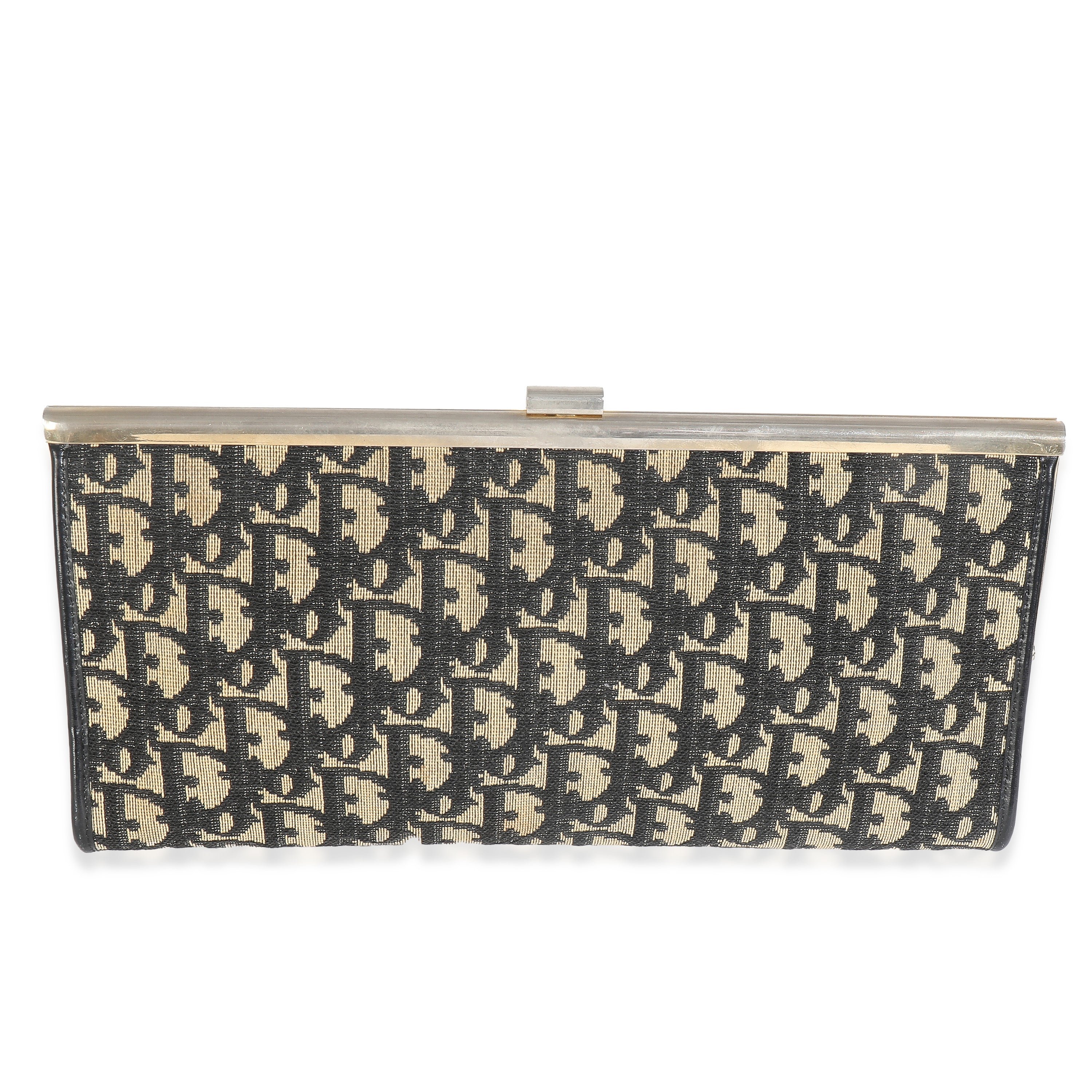 Dior Vintage Oblique Jacquard Frame Clutch