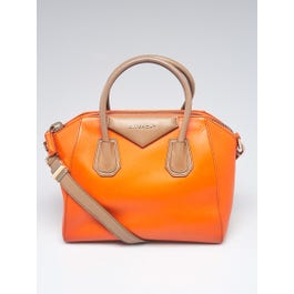 Givenchy Givenchy Orange/Beige Smooth Leather Small Antigona Bag