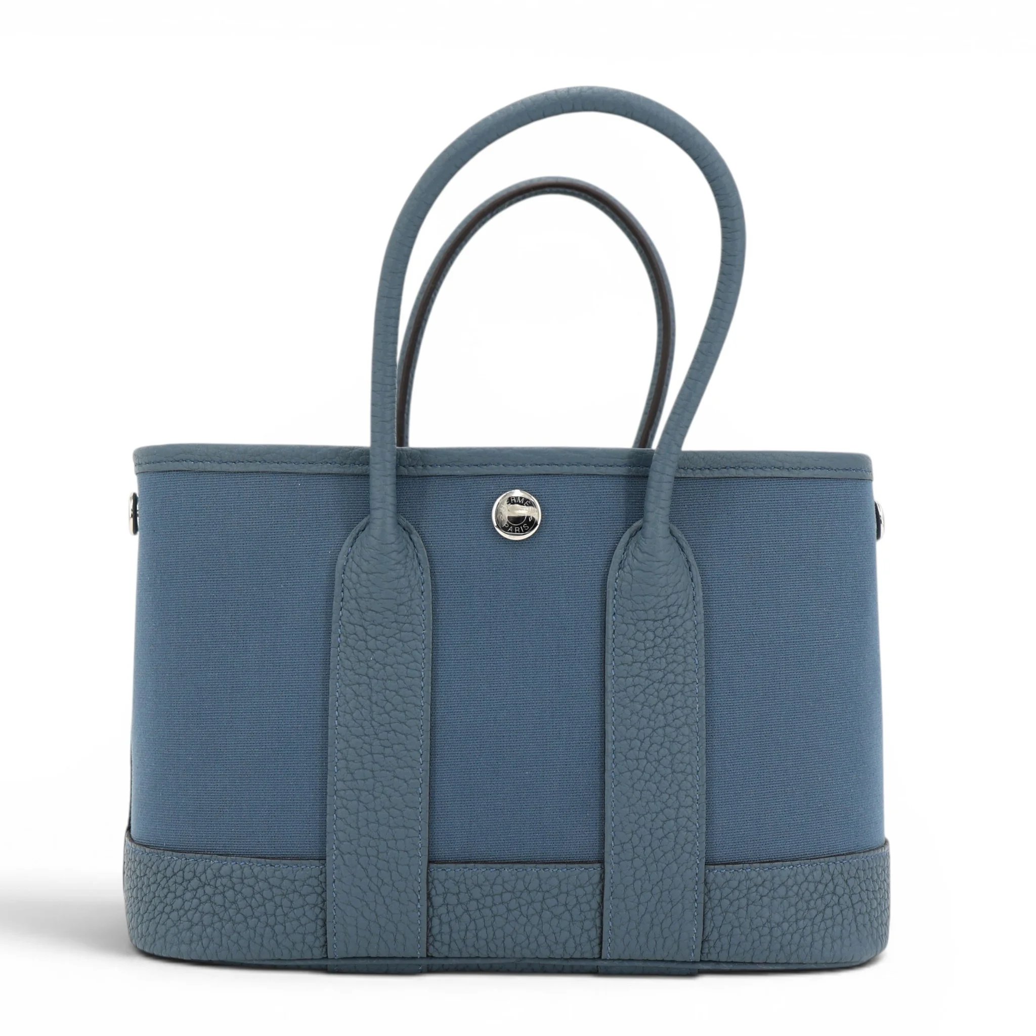 Brand New ( Rank N ) HERMÈS Neo Garden Party 23 Bleu Tempete (N7) Negonda Toile Officier canvas Palladium hardware G (2026)