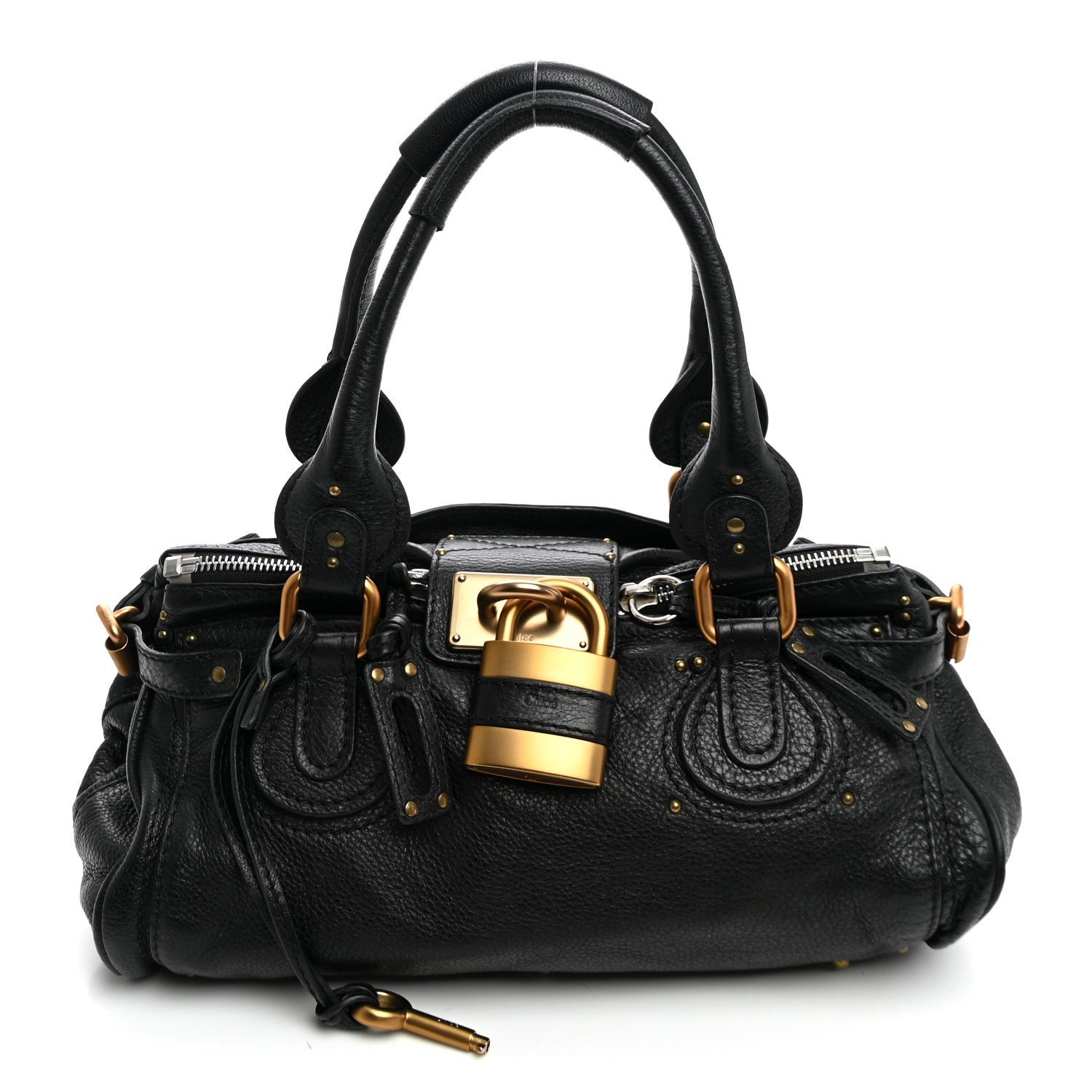 Chloe Chloe Calfskin Medium Paddington Satchel Black