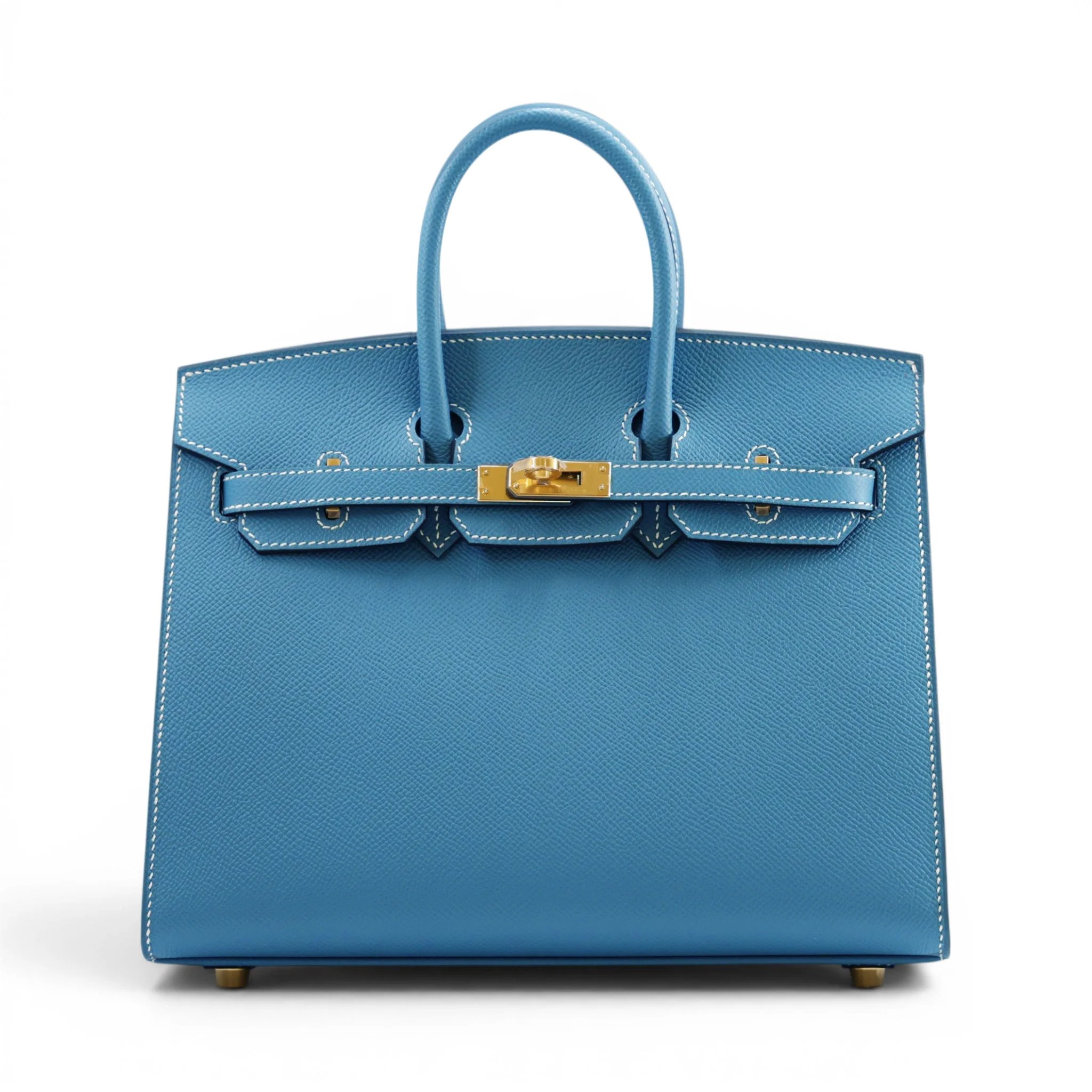 Unused ( Rank NS ) HERMÈS Birkin 25 Sellier New Bleu Jean (D2) Epsom Gold hardware B (2023)