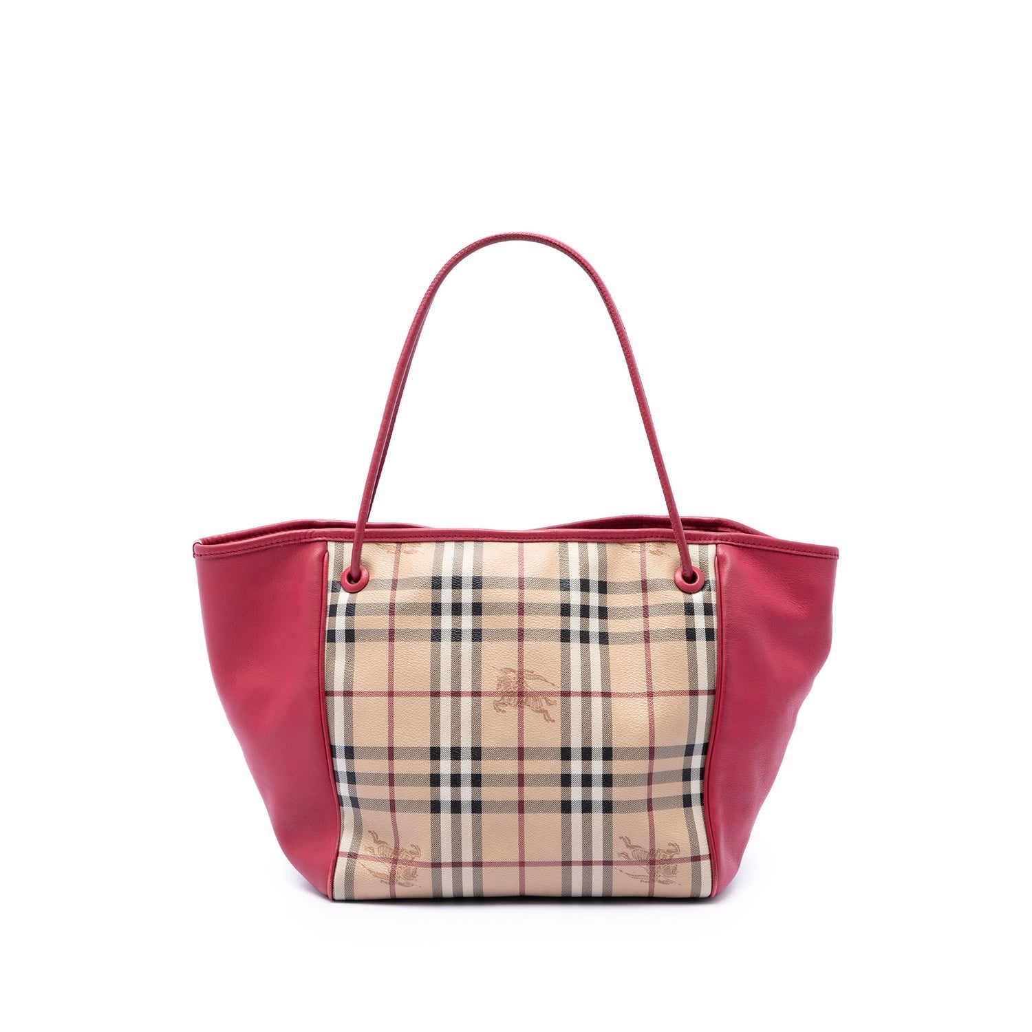 Small Haymarket Check Coated Canvas and Calfskin Canterbury Tote
