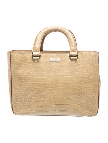 Embossed Leather Top Handle Bag