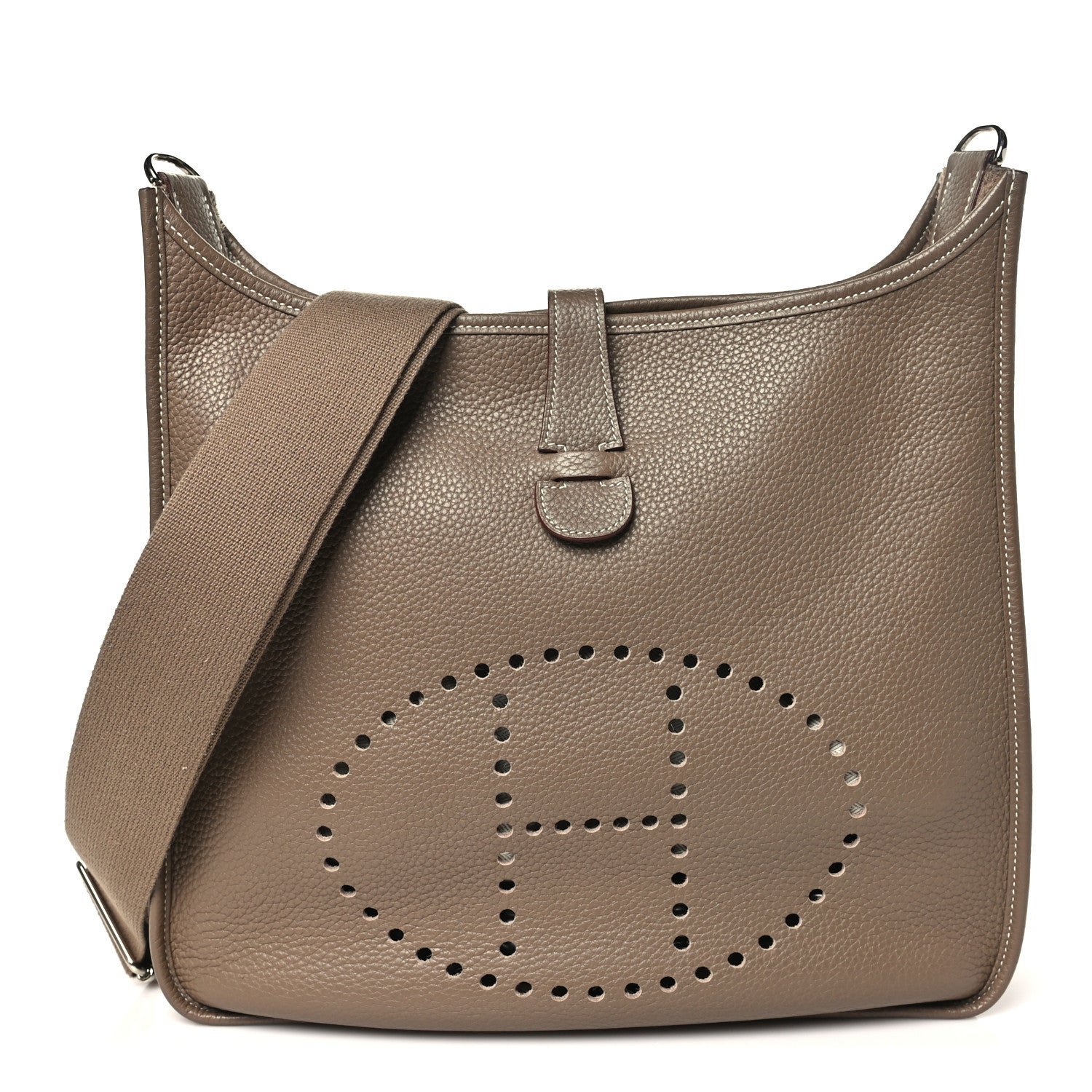 Hermes Taurillon Clemence Evelyne III GM Etoupe