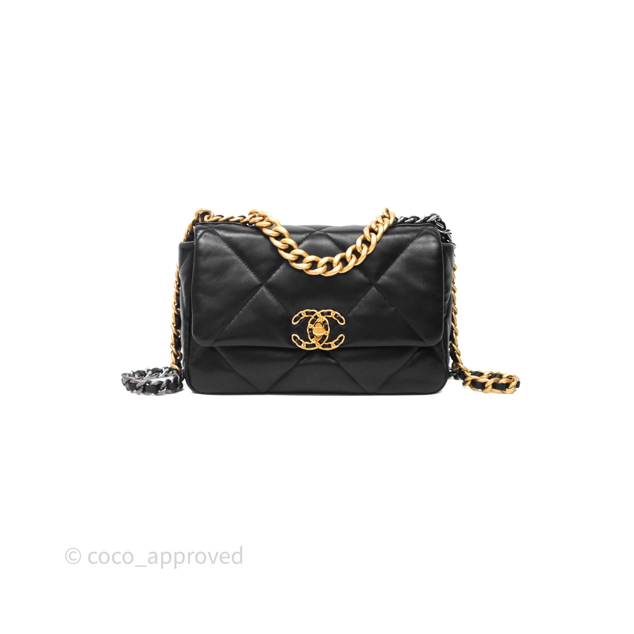 Chanel 19 Small Black Lambskin Mixed Hardware