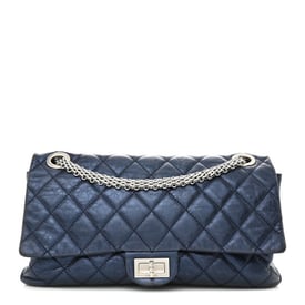 Chanel Metallic Aged Calfskin Quilted 2.55 Reissue 228 Flap Blue