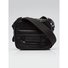 Bottega Veneta Bottega Veneta Black Perforated Leather Small Crossbody Bag