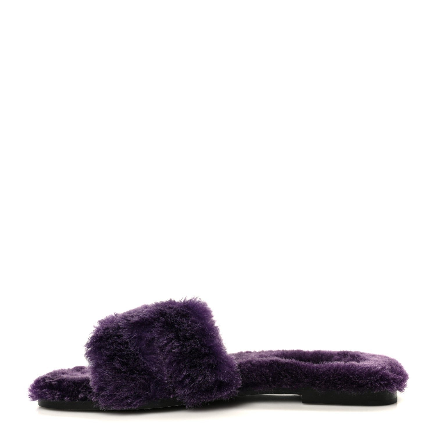Hermes Woolskin Oran Sandals 38.5 Violet Fonce