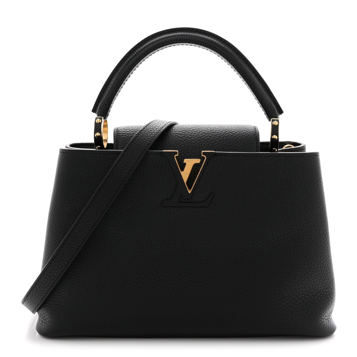 Louis Vuitton Taurillon Capucines MM Black Fuchsia
