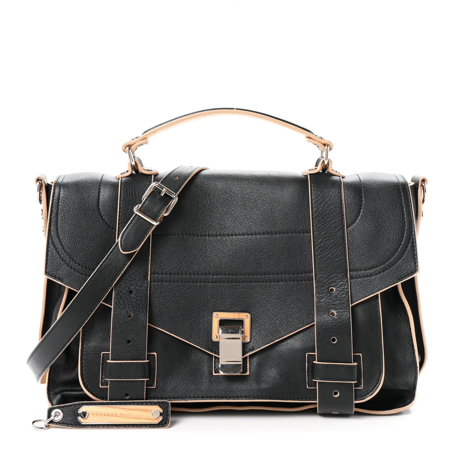 Proenza Schouler Calfskin Double Sided Medium PS1 Satchel Black Sorbet