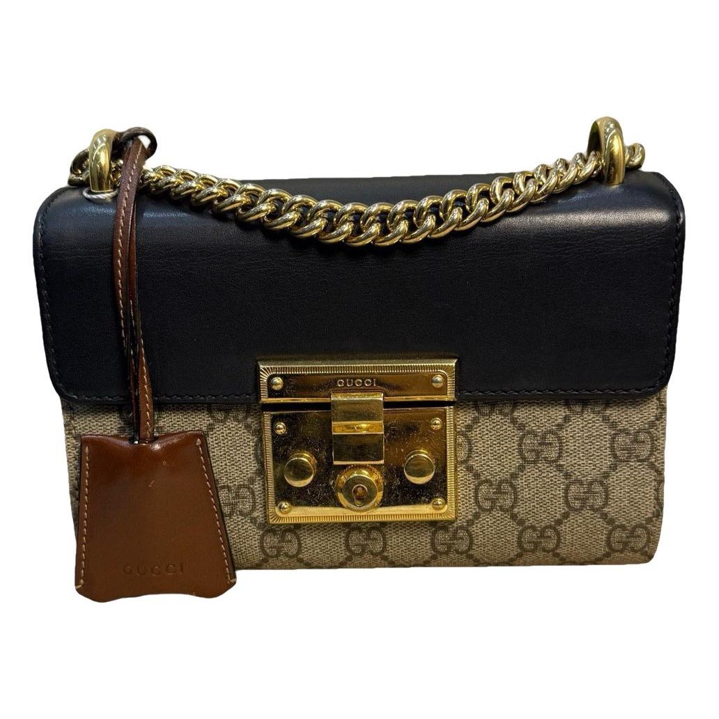 Padlock leather handbag