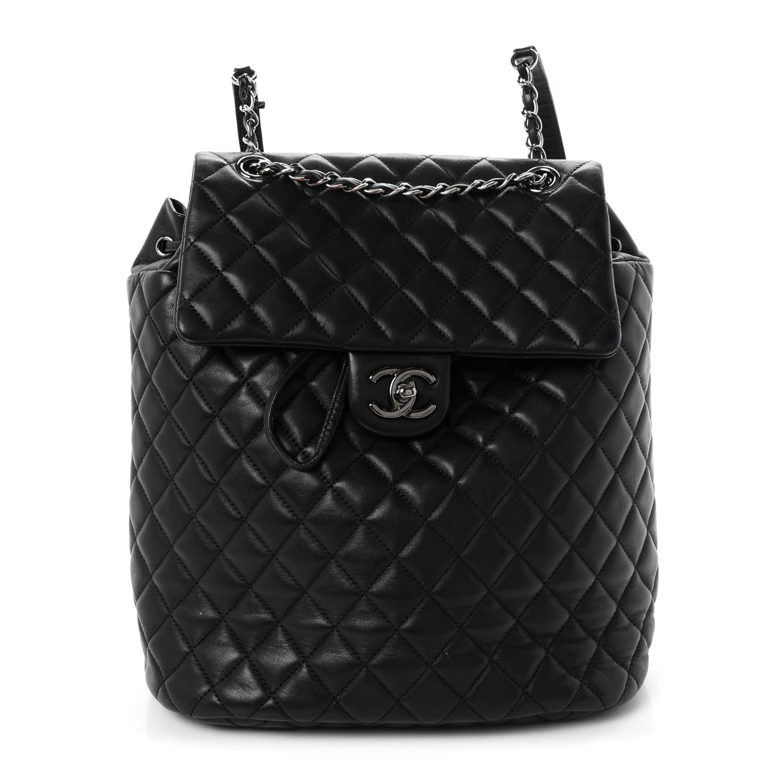 Chanel Lambskin Quilted Large Urban Spirit Backpack Black