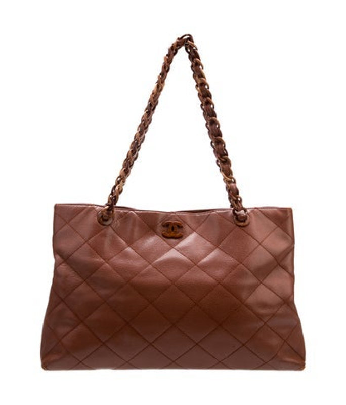 Chanel Quilted Wood Chain Tote