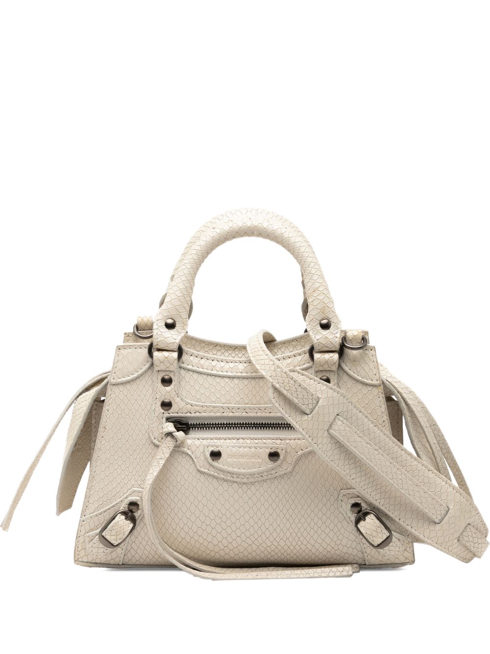 2021 Mini Python Embossed Calfskin Neo Classic City satchel
