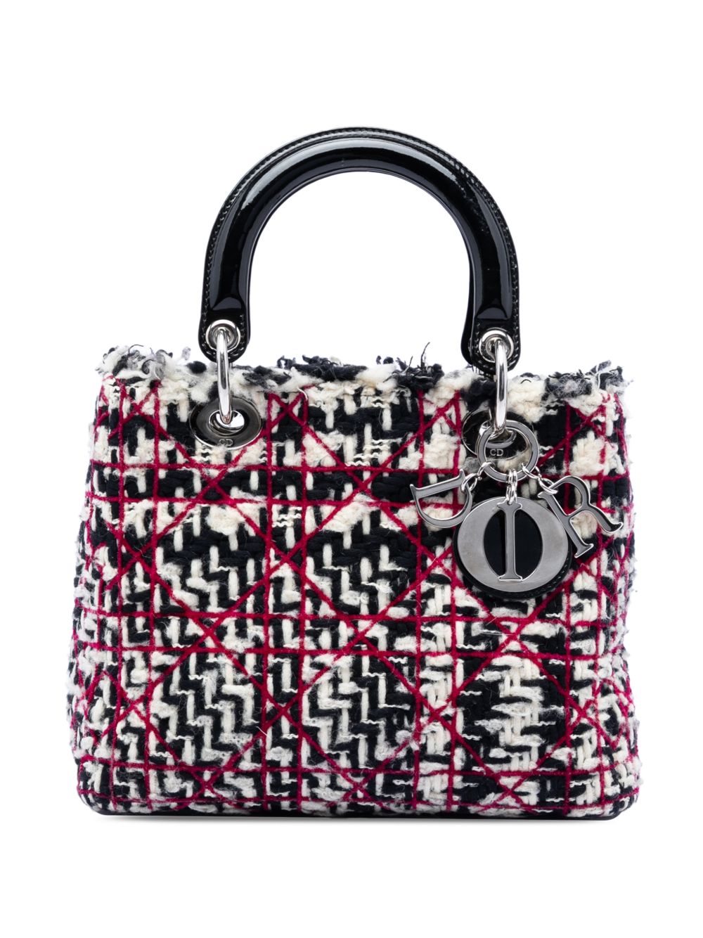 Dior 2011 Medium Tweed Cannage Fringe Lady Dior satchel