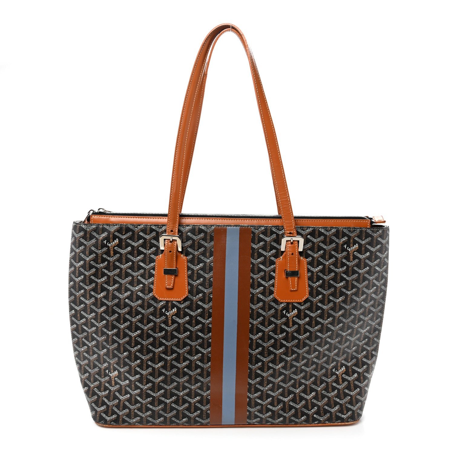 Goyard Goyardine Stripe Sac Marie Galante GM Black Gold