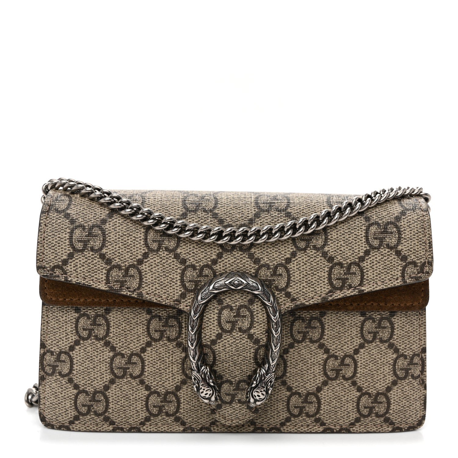 Gucci GG Supreme Monogram Super Mini Dionysus Shoulder Bag Taupe