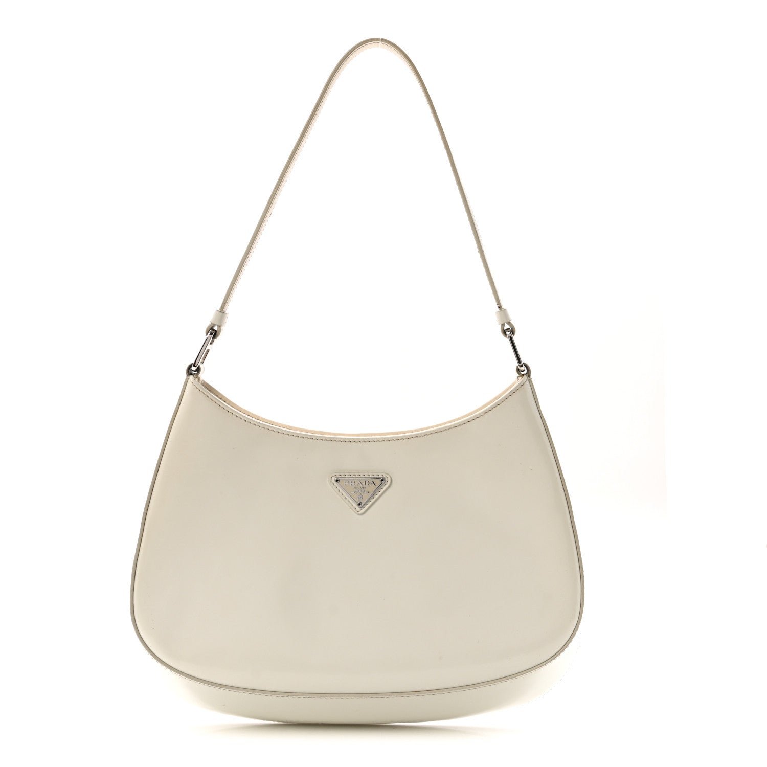 Prada Spazzolato Cleo Shoulder Bag White