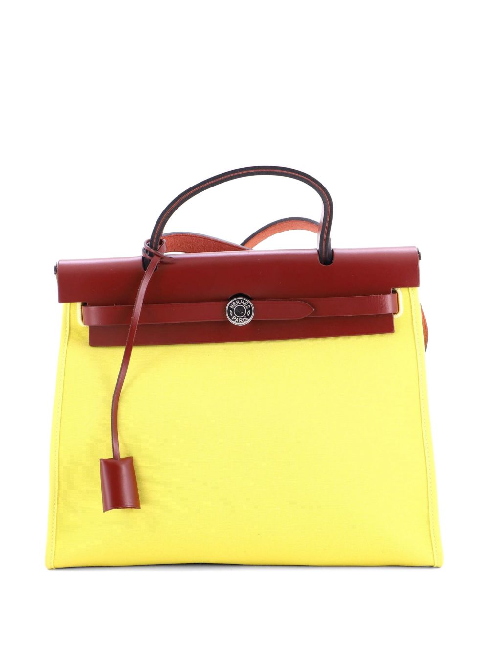 Hermes Herbag Zip Leather and Toile 31 shoulder bag