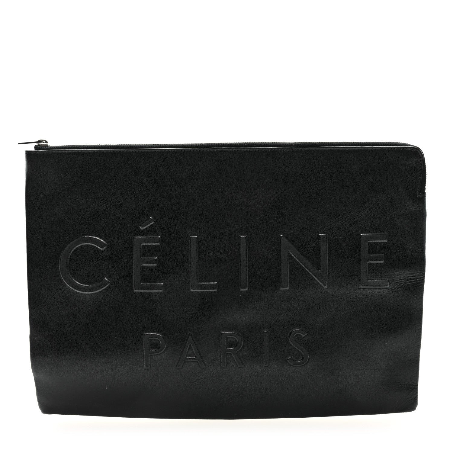 Celine Calfskin Large Made In Clutch Pouch Black